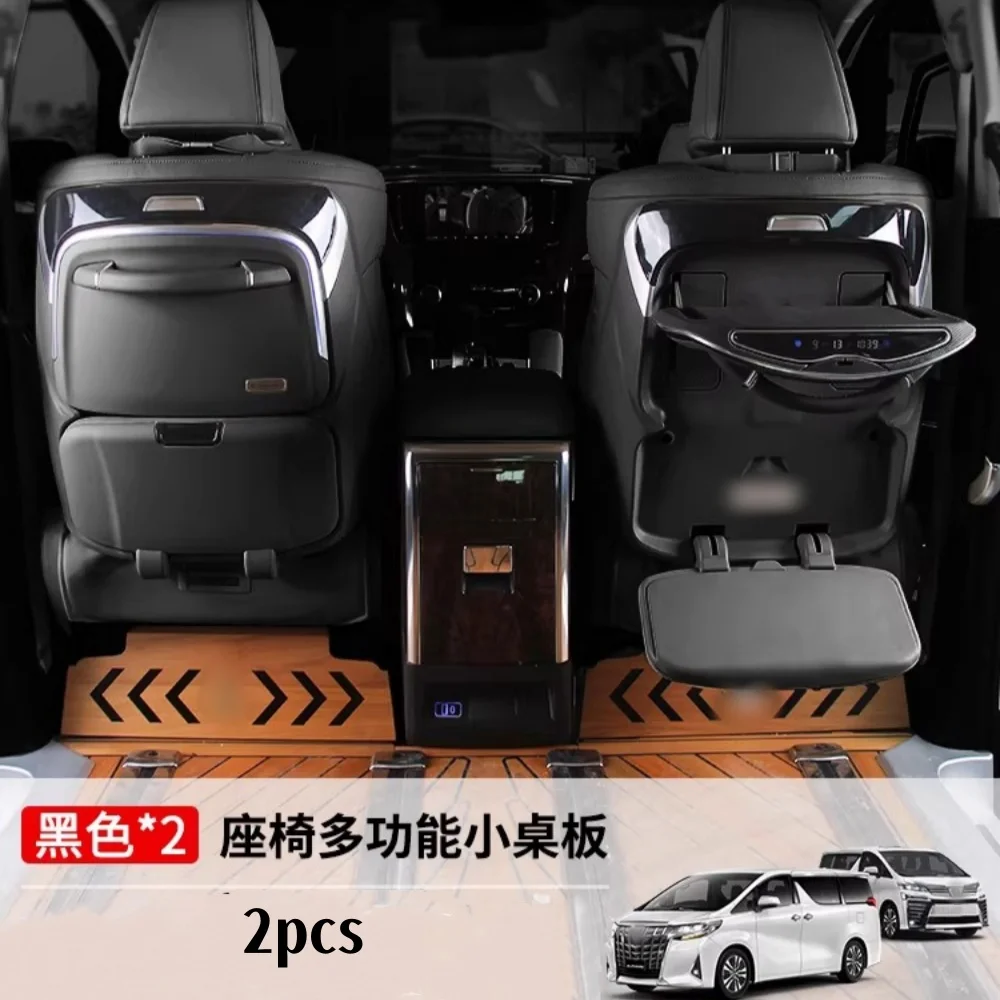 Car Tray With Wireless Charging Foldable Rear Seat Table Board For Toyota Alphard Vellfire 30 40 Series Modification Accessories