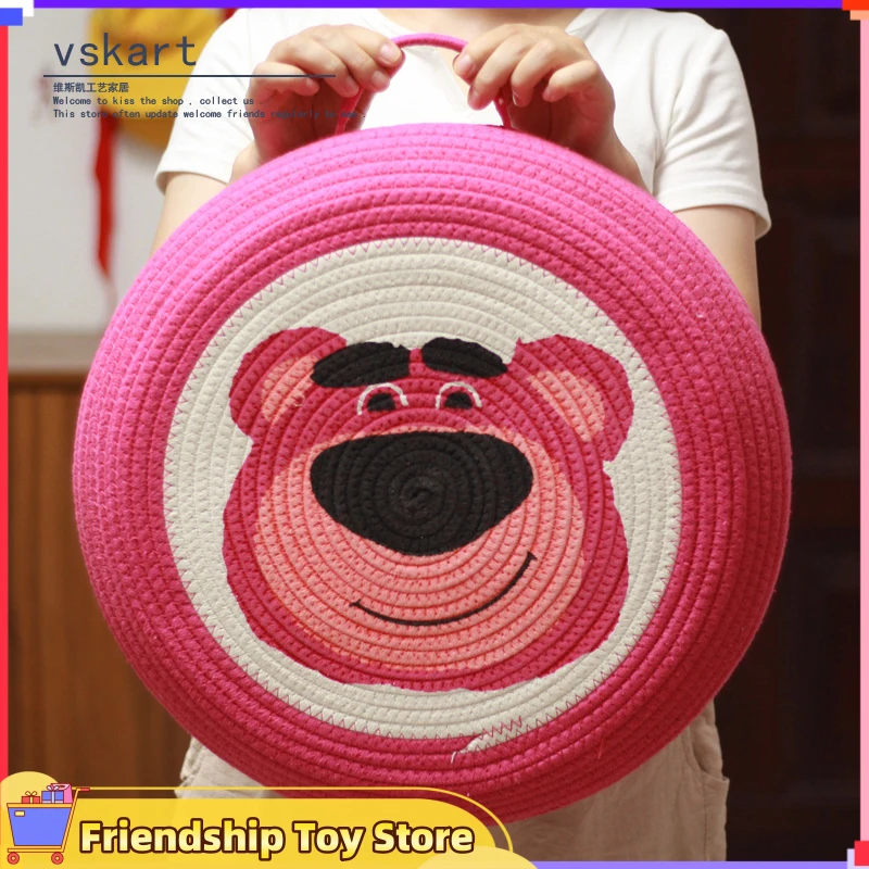 Disney Lotso Mickey Mouse Cute Cushion Floating Window Tatami Fabric Circular Cartoon Style Children Sitting Cushion Anime