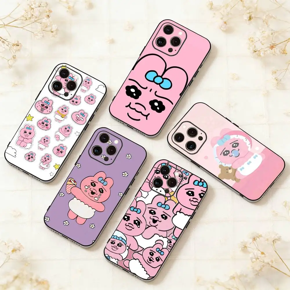

Cartoon O-Opanchu Usagi Phone Case For iPhone 17,16,15,14,13,12,11 Plus,Pro Max,XS,Soft Silicone Black Cover