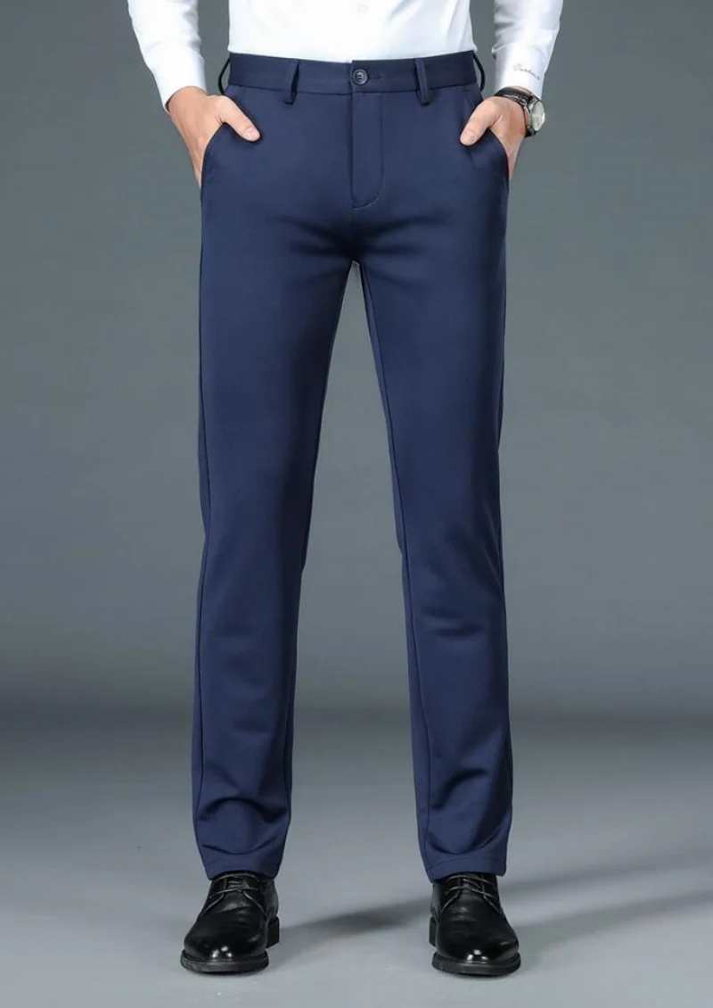 

High Quality Luxury Straight Business Suit Pants Men Designer Autumn Winter Elegant Casual Long Formal Trouser Male