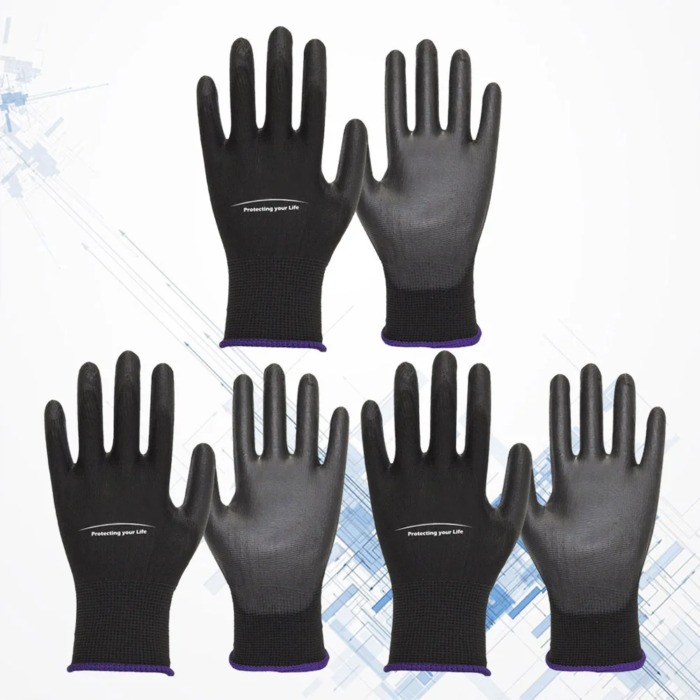 

3 Pairs Protective Work Gloves Size L Waterproof Wear-Resistant For Diy Auto Repair Garden Cleaning Multipurpose Safety Gloves