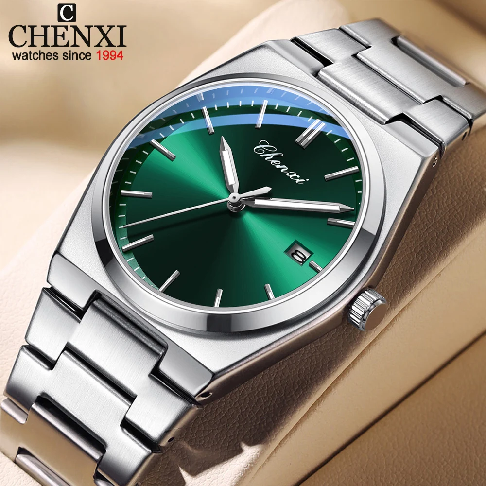 

CHENXI Luxury Simplicity Wristwatch for Man Waterproof Luminous Date Men Watch Quartz Stainless Steel Business Male Watches