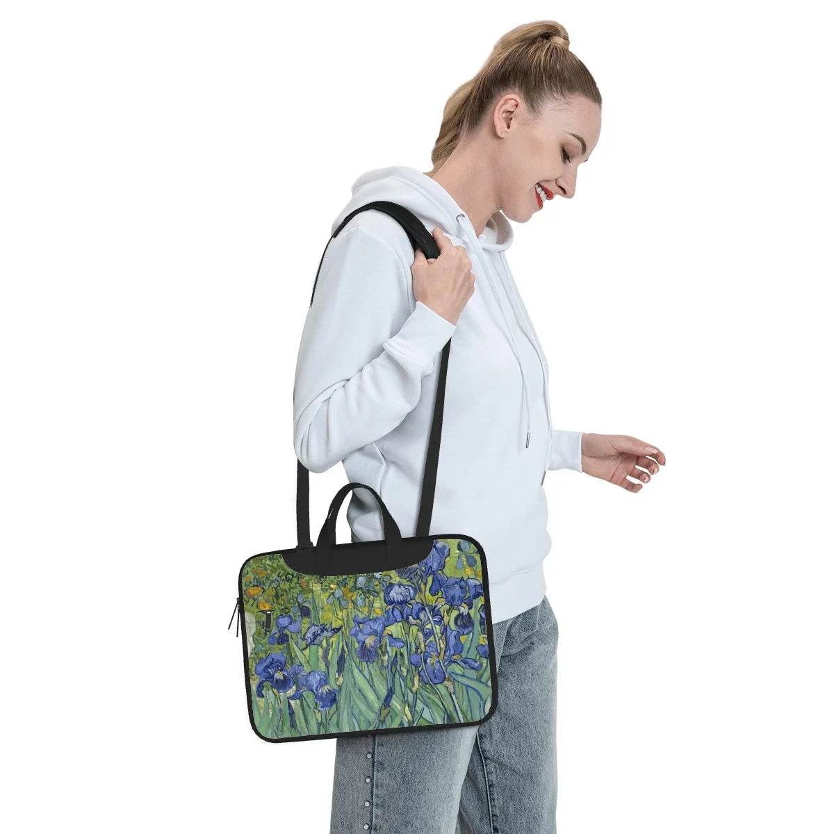 Bolso para portátil con pintura al óleo de arte Van Gogh, maletín de moda con patrón impreso, hombro ultrafino, 13, 14 y 15,6 pulgadas