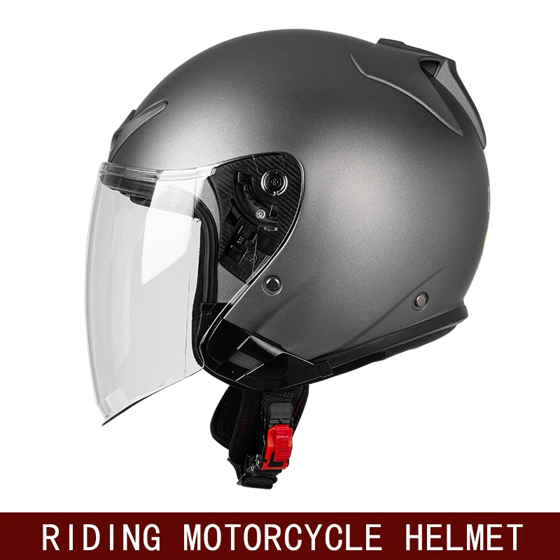 

Мотоциклетный шлем для мужчин, шлем на три четверти, Женский скутер, универсальный всесезонный шлем 3/4, мотоциклетный шлем.