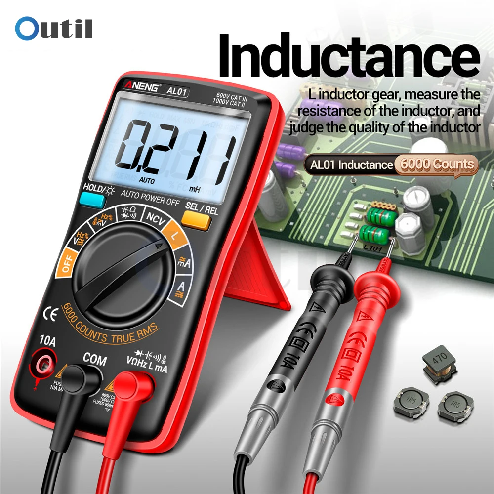 ANENG AL01 6000 التهم True-RMS التيار المتناوب/تيار مستمر الجهد متر فاحص التيار الكهربائي المهنية الحث أدوات الرقمية المتعددة