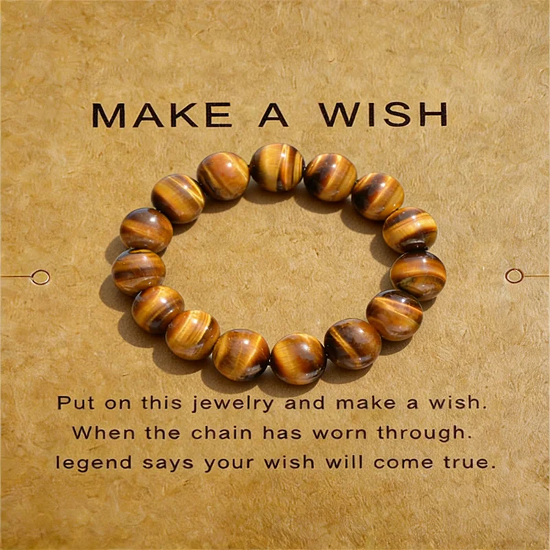New Elegance 4/6/8/10/12/14mm Handmade Natural Tiger Eyes Stone Strand Bracelet Men Energy Healing Braslet Street Accessories view 5