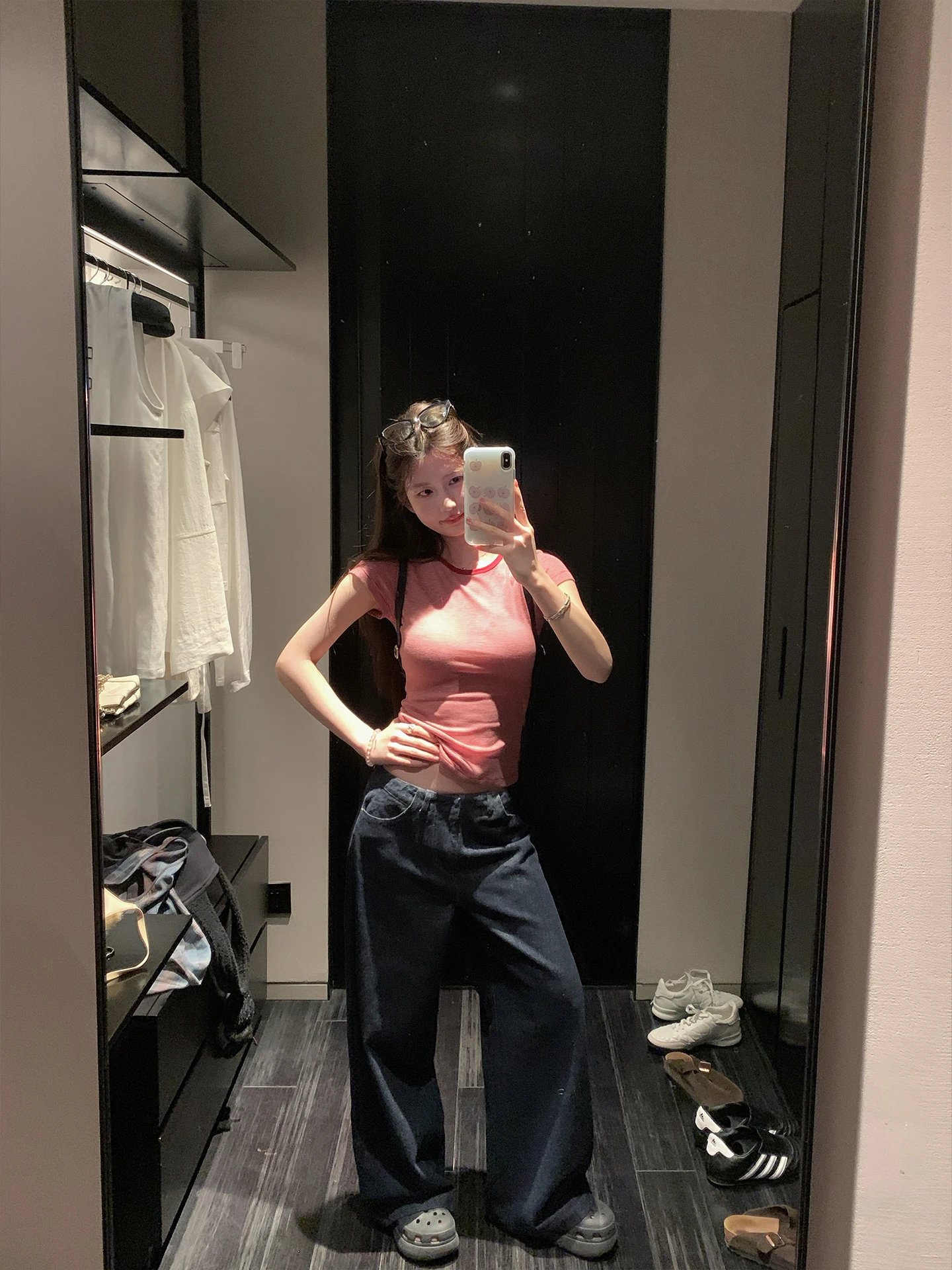 

Женские джинсы с низкой посадкой, прямые, из денима, повседневные, хлопковые брюки, темно-синие, длинные, на молнии