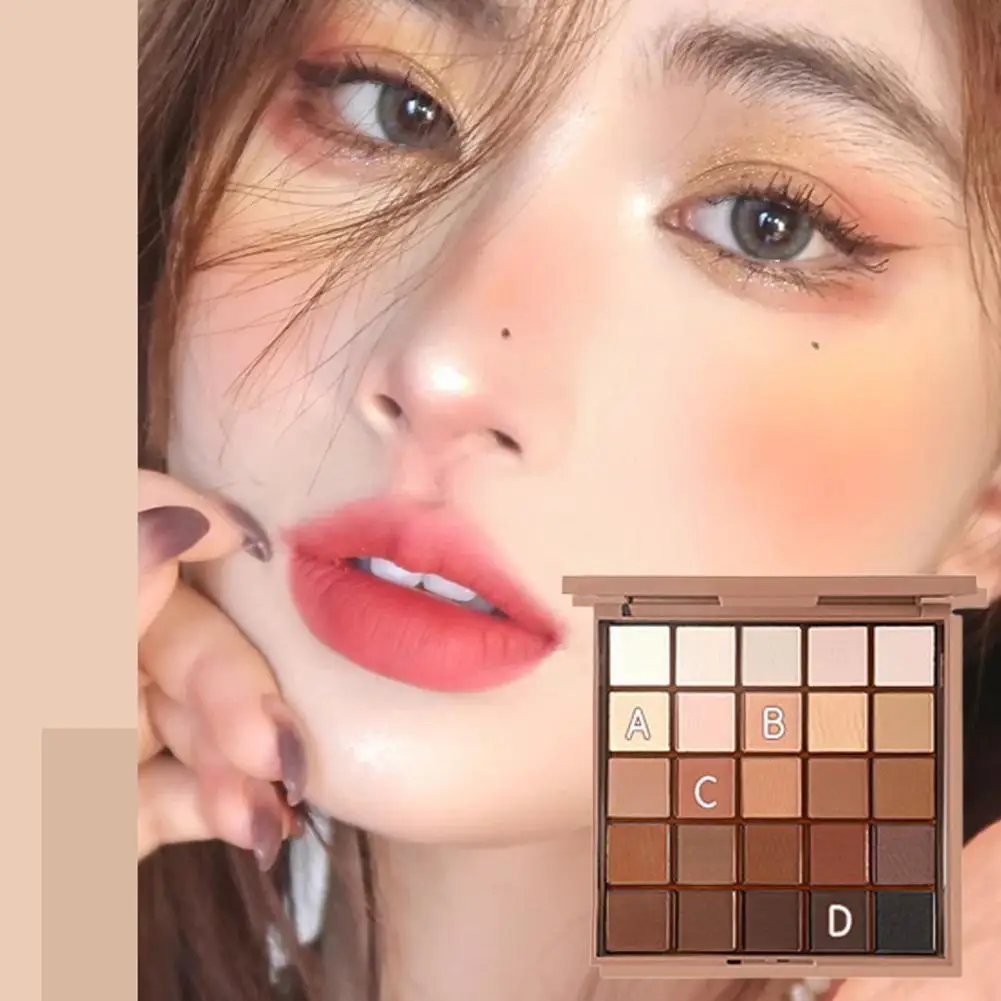 Paleta de sombras de ojos, 25 colores, perla, mate, sombra de ojos de Chocolate, resistente al sudor, paleta de ojos, placa de maquillaje de larga duración, Sh B4I5