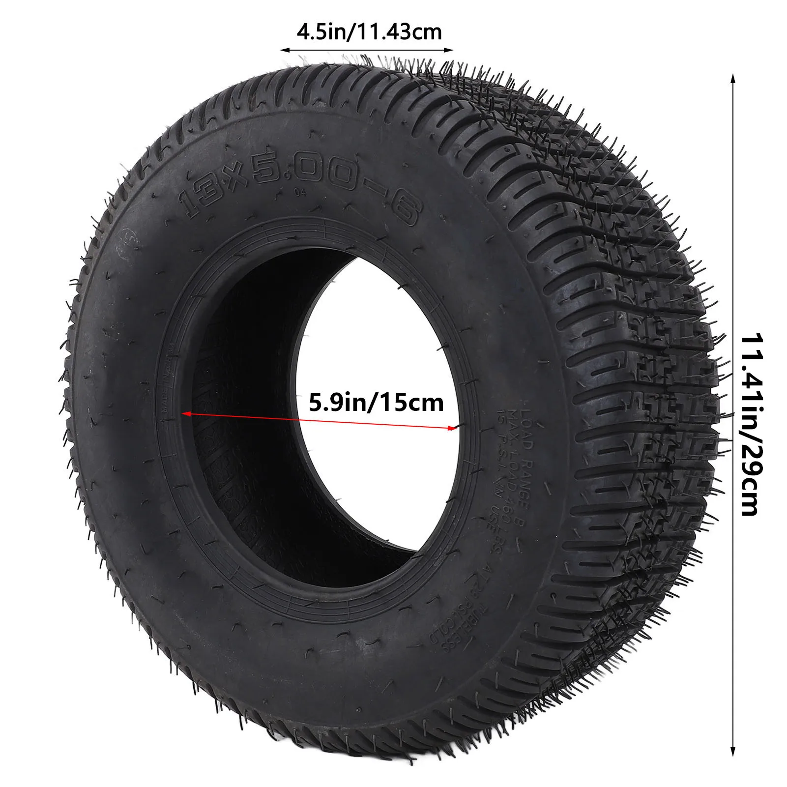 13x5.00-6 Tires 13x5.00-6 Tires 4 Ply Rubber 440lbs Load Heavy Duty Tubeless Tyre for Go Kart Mower Garden Tractor Go Kart Tire