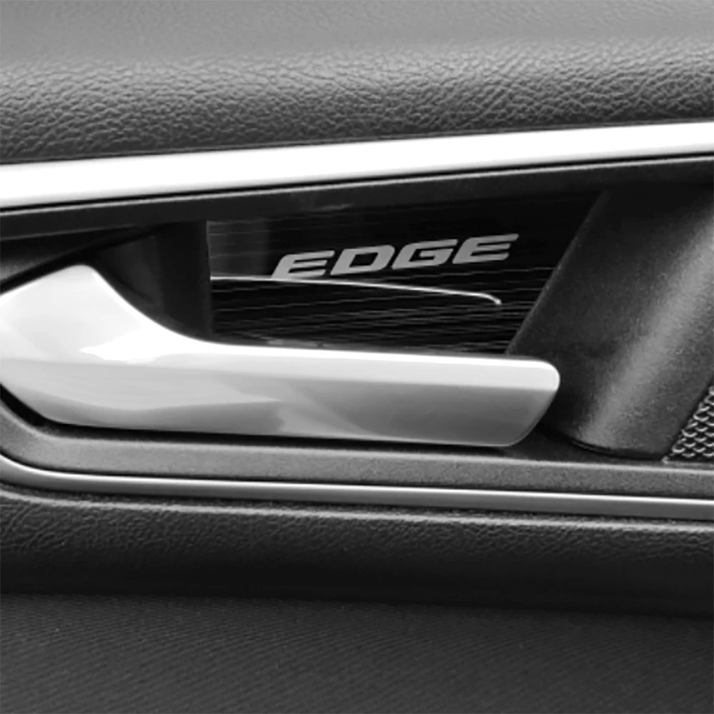 4pcs Metal Black Interior Door Handle Trim Cover Stickers For Ford Edge 2016 2017 2018 2019 2020 2021 Car Accessories