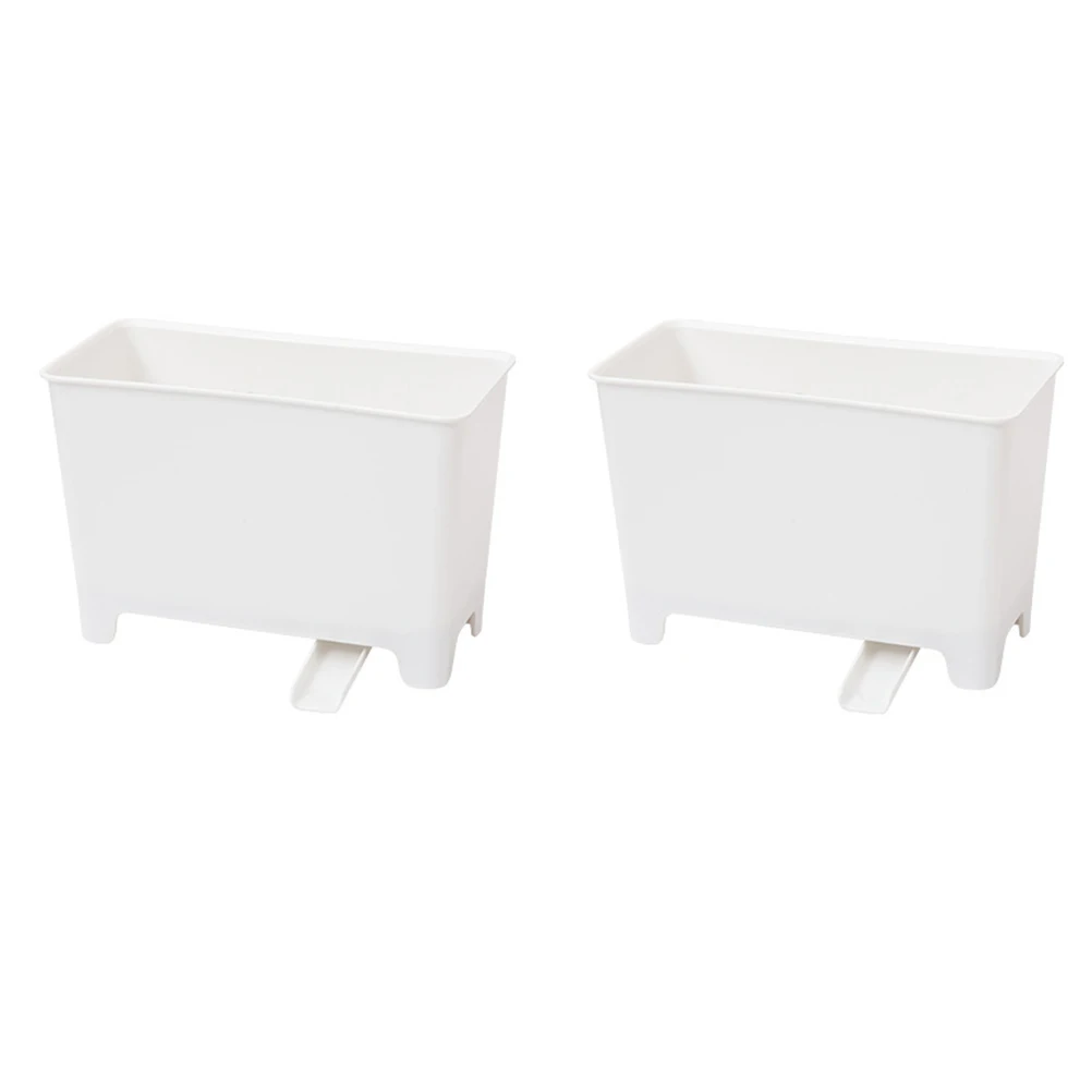 

2Pcs Drain Trash Can Household Kitchen Garbage Container Plastic Waste Storage Box Multifunction Odorless Rubbish Bin