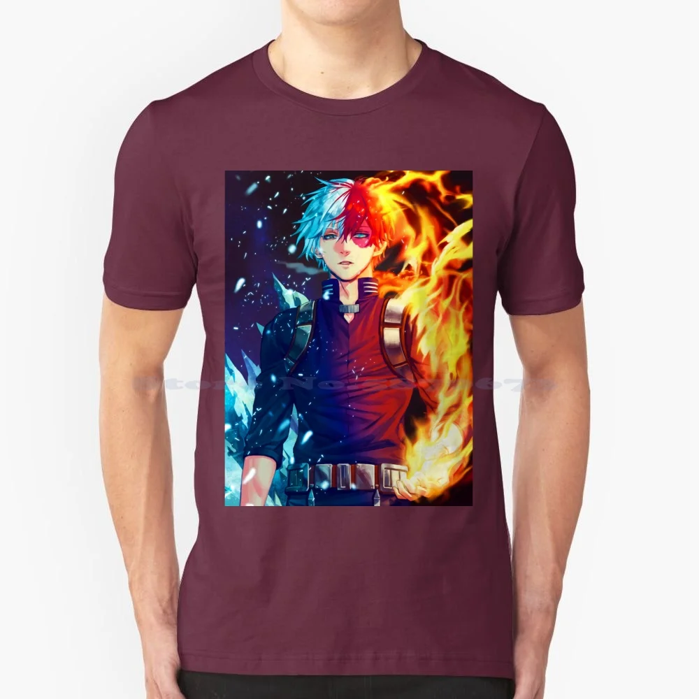 Boku No Hero Academia Todoroki Shoto T Shirt 100% Cotton Tee Todoroki Shoto Boku No Hero Academia Anime Boku No Hero Academia