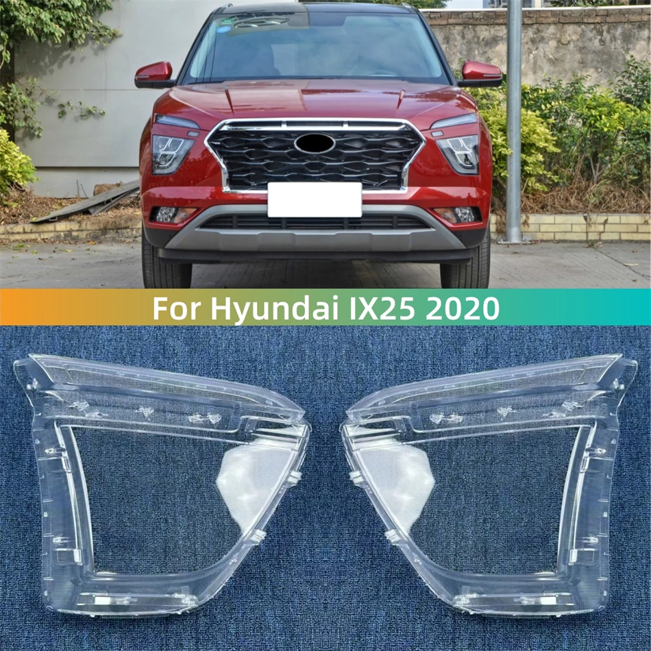 

For Hyundai IX25 2020 Accessories Lampcover Caps Head Lamp Cover Car Front Headlight Lens Cover Lights Shell
