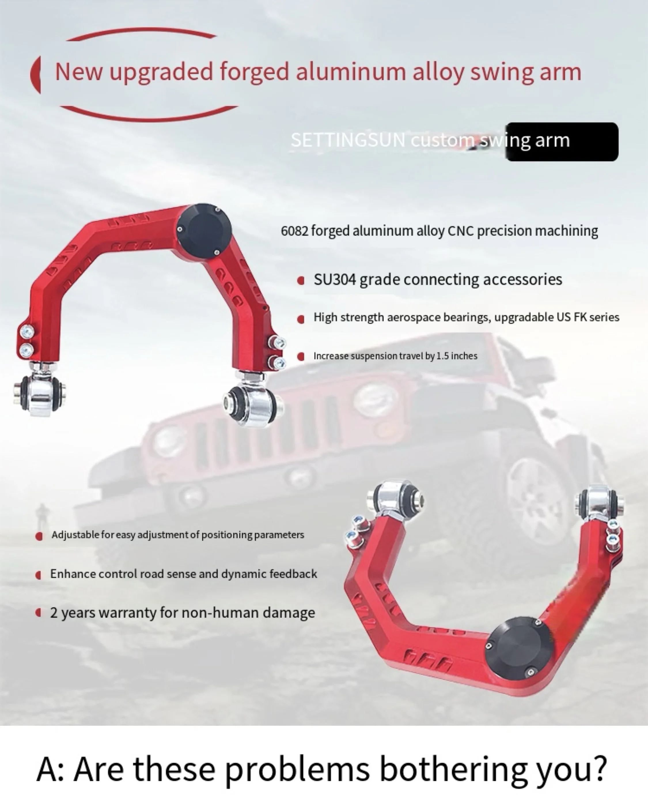 Applies to Hilux REVO /VIGO  Adjustable Forged Aluminum Alloy Control Arm