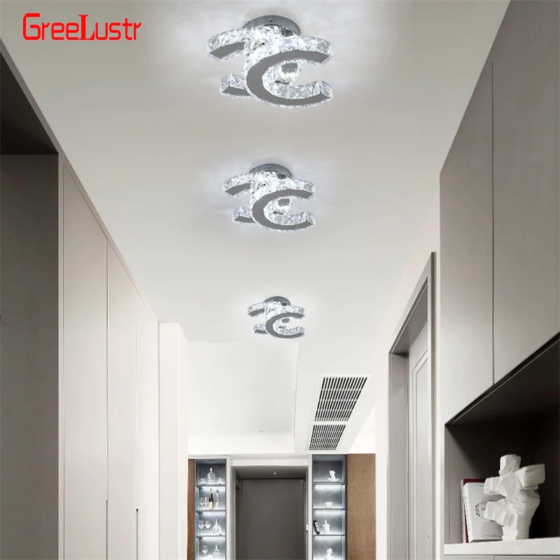 Modern Crystal Led Chandeliers Lighting For Bedroom Corridor Cloakroom Ceiling Lamp Luminaire For Dining Room Hallway Lustres