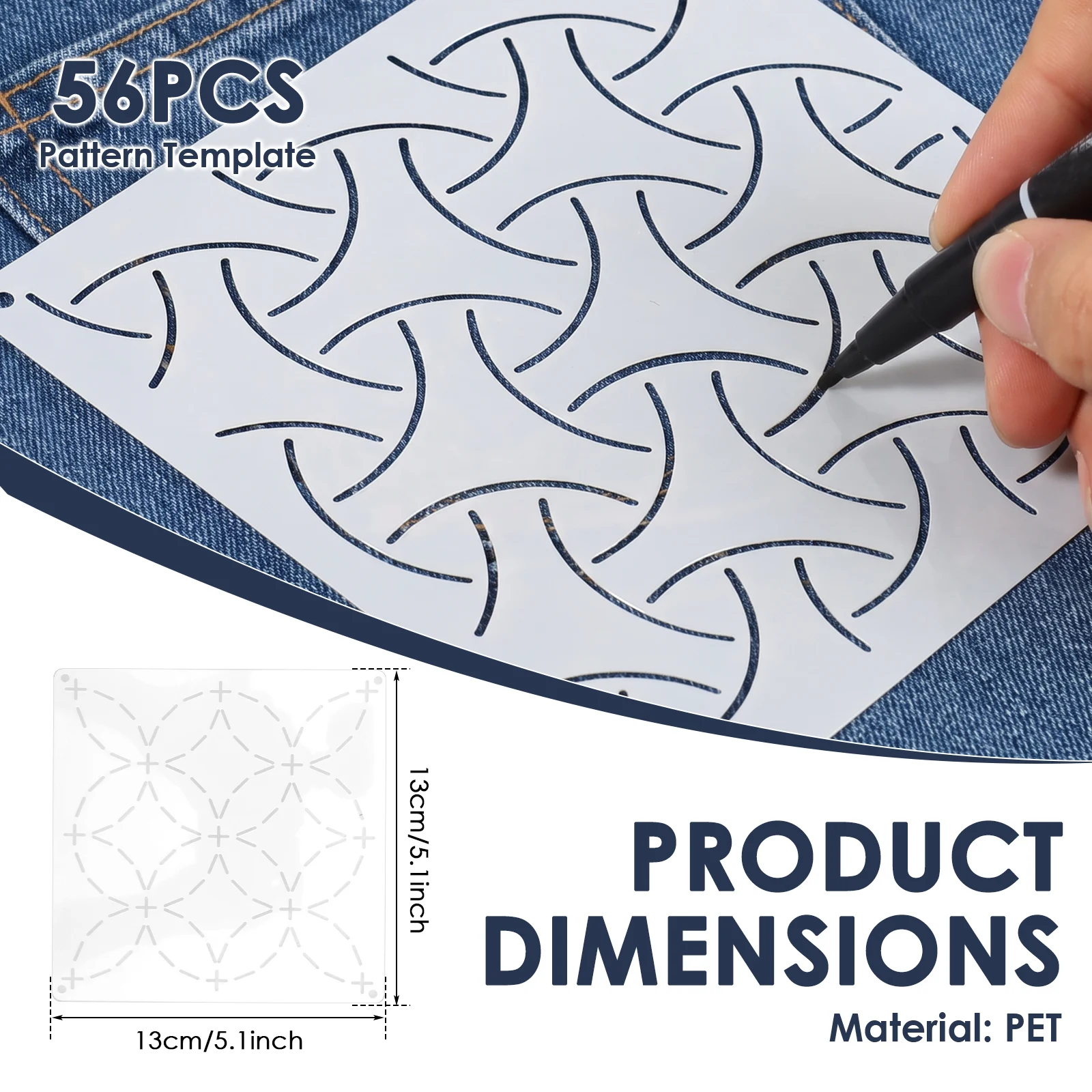 56 Pcs Sashiko Embroidery Temp - Embroidery Quilting recension och pris