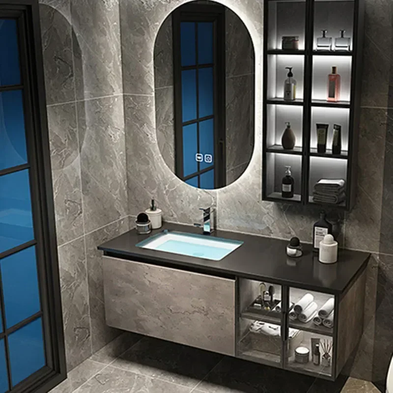 الحديثة البيضاوي الشكل بقيادة مرآة بالوعة خزانة الحمام الحجرية الملبدة