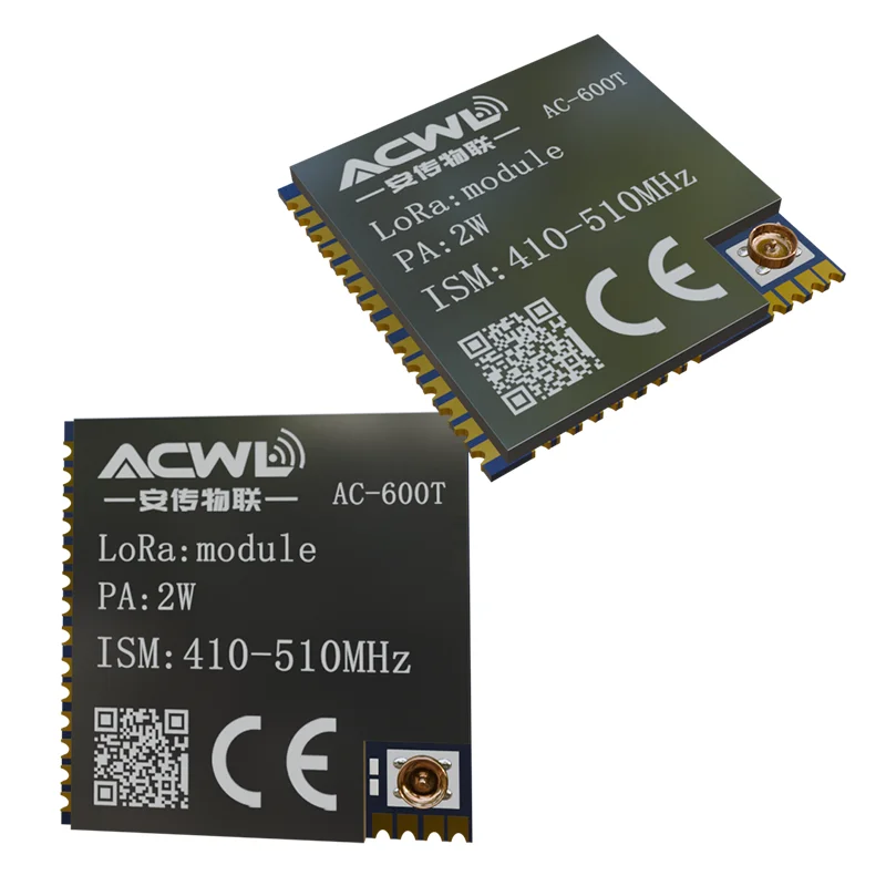 AC600T 2W LoRa Wireless Communication Module, Supports TTL, Low Power Sleep Mode, for AMR and Automation Systems