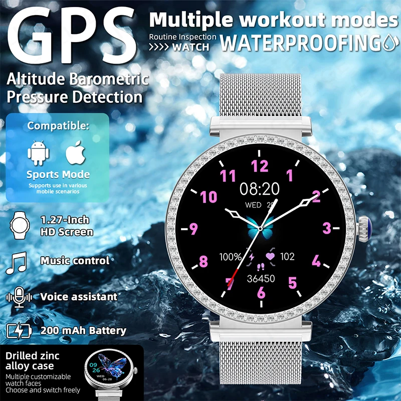 

LIGE Men Smart Watch Men GPS Tracker 1.27inch Full Touch Bluetooth Call AI Voice Fitness Sports Watch Waterproof Smartwatch Men