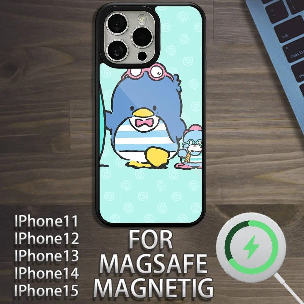 MINISO Sanrio TUXEDOSAMS  Phone Case For iPhone 15 14 13 12 11 Pro Max Plus Magsafe Magnetic Wireless Charging Cover