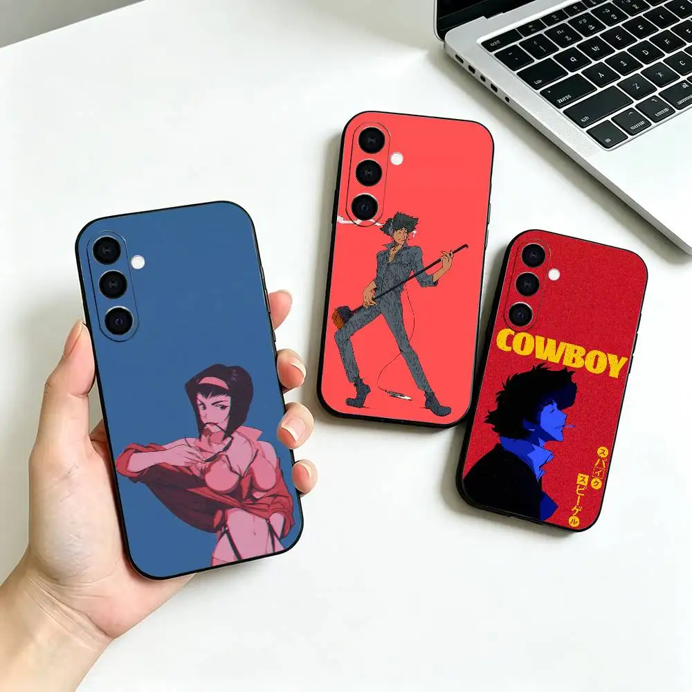 C-Cowboy-B- Bebop - Spike -S-Spiegel&Faye V-Valentine Funda de silicona suave negra para teléfono Samsung A73, A42, A72, A70, A53, A52,