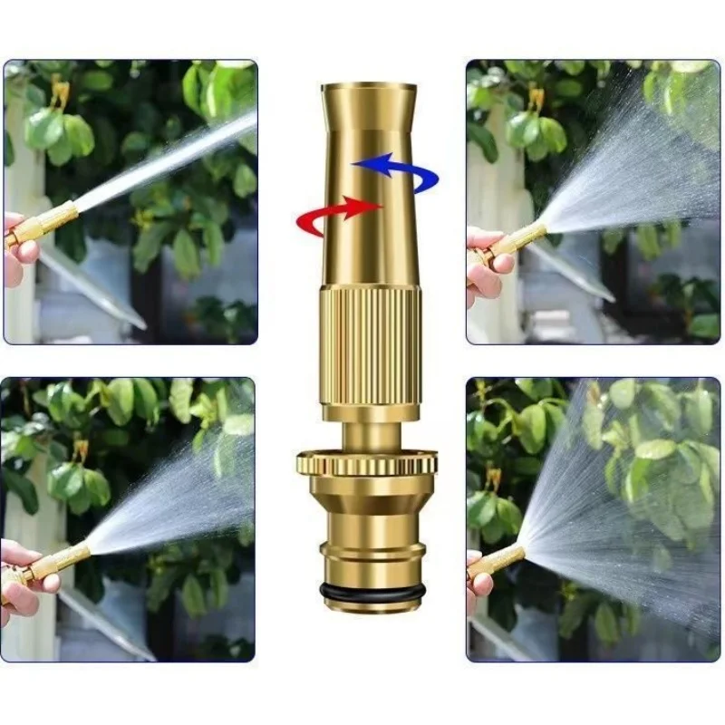 Adjustable High Pressure Squirt Water Gun Aluminum Alloy Spray Nozzle Spray Sprinkler High Pressure Direct Spray Garden Hose