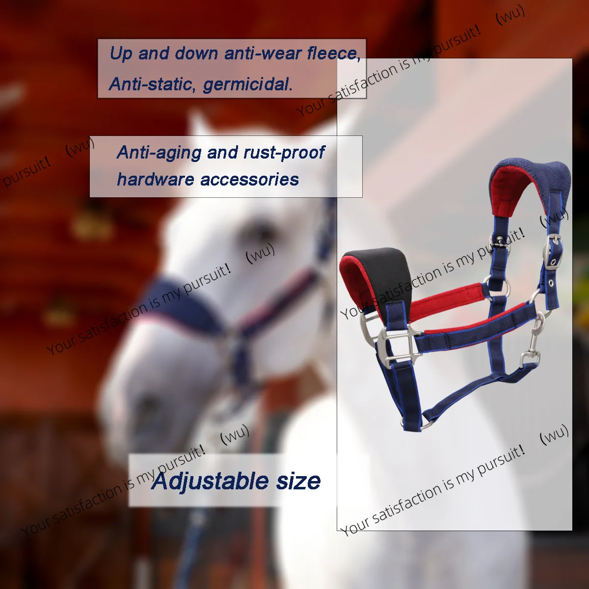 Anti-wear double-sided fleece antistatic adjustable equestrian supplies bridle