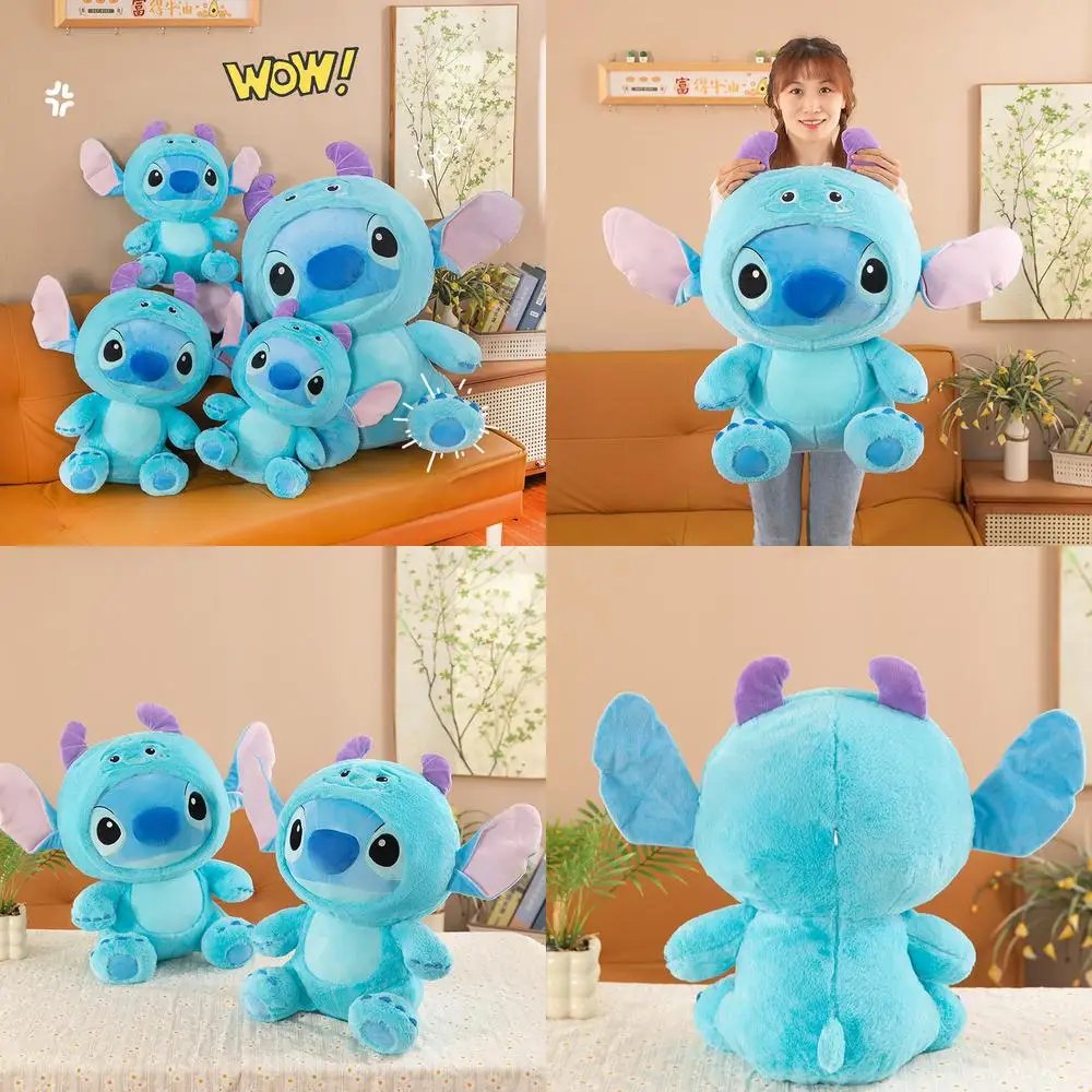 

Kawaii Stitch плюшевая игрушка Stitch синяя пушистая мультяшная мягкая кукла милые животные для детей подарок на день рождения забавная мягкая кукла в ягодном стиле