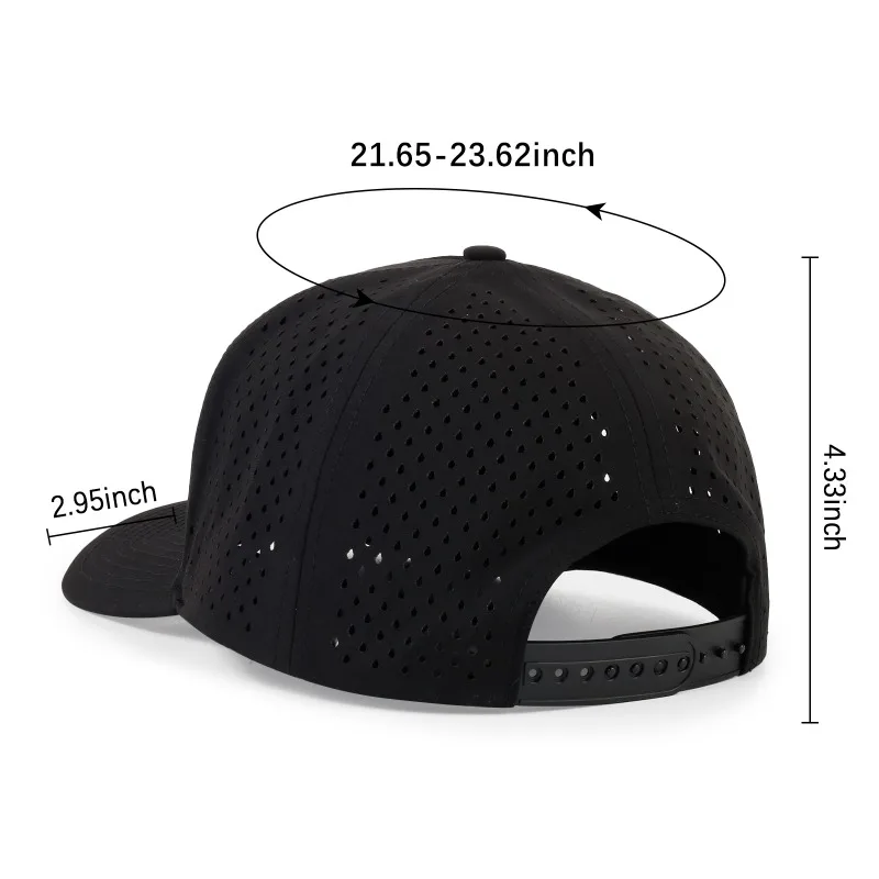 Customized Logo Outdoor Mesh Breathable Quick-drying Hat Men and Women Laser Punching Hard Top Sunshade Waterproof Baseball Cap