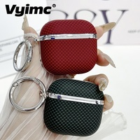 Carbon Fiber Leather Stripe With Hook Wireless Bluetooth Earphone Case For Airpods 4 3 2 1 Airpods Pro2 Anti Drop Cover With Box