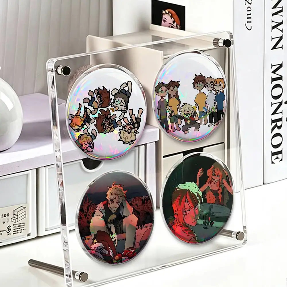 Game School Bus Graveyard SBG 25mm Badge 4-Piece Set Mini Pill Baji Kawaii Collectibles Creative Button Pin for Ita-Bag