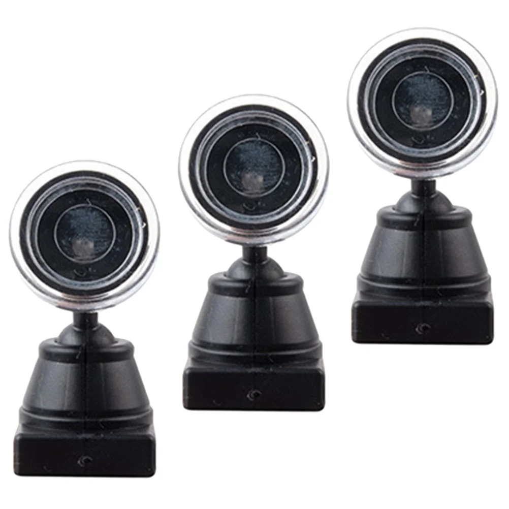 

3 Pcs Model Signal Light Sand Table Material Train Mini DIY Accessory Spotlight Miniature Abs Reflector Lamp