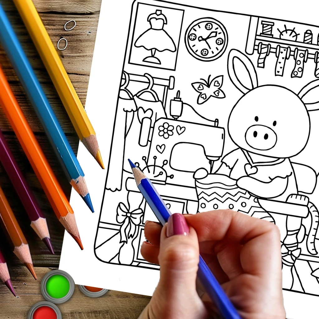 28 صفحة كتاب تلوين الكلاب البنات للبالغين | كتاب التلوين، لوازم الرسم لعيد الميلاد وعيد الشكر #6