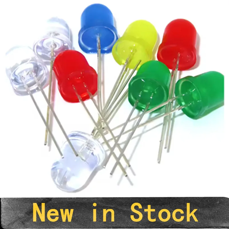 20PCS F10 LED 10MM Ultra-Bright LED Chips: White-to-White, White, Emerald Green, Blue-to-Blue, Yellow, Red