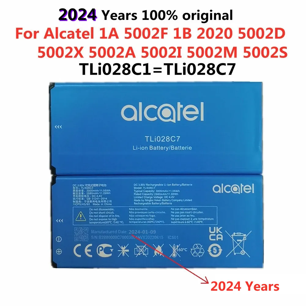 

2024 years Original Battery TLi028C1 TLi028C7 For Alcatel 1A 5002F 1B 2020 5002D 5002X 5002A 5002I 5002M 5002S Bateria Battery