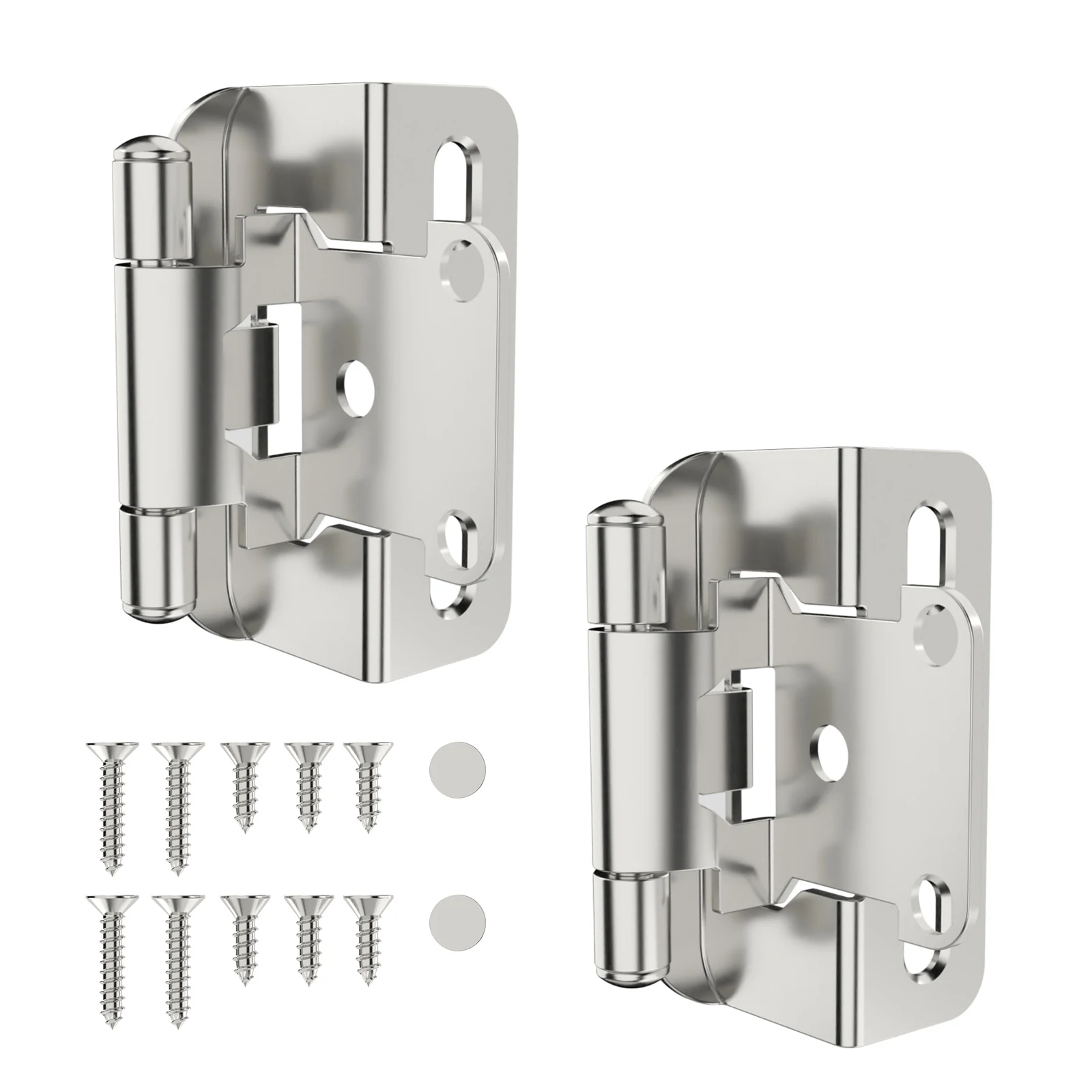 Viladepot 1/2 "петли для шкафа, 10 шт., скрытые пружинные петли для кухонного шкафа, гальваническая ярко-никелевая мебельная фурнитура