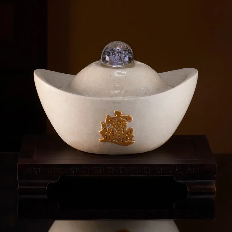 نافورة مياه لاكي جولد إنجوت ديكور فنغ شوي لغرفة المعيشة - زخرفة الجرم السماوي المتدفقة مع ميزة المياه المتداولة #3