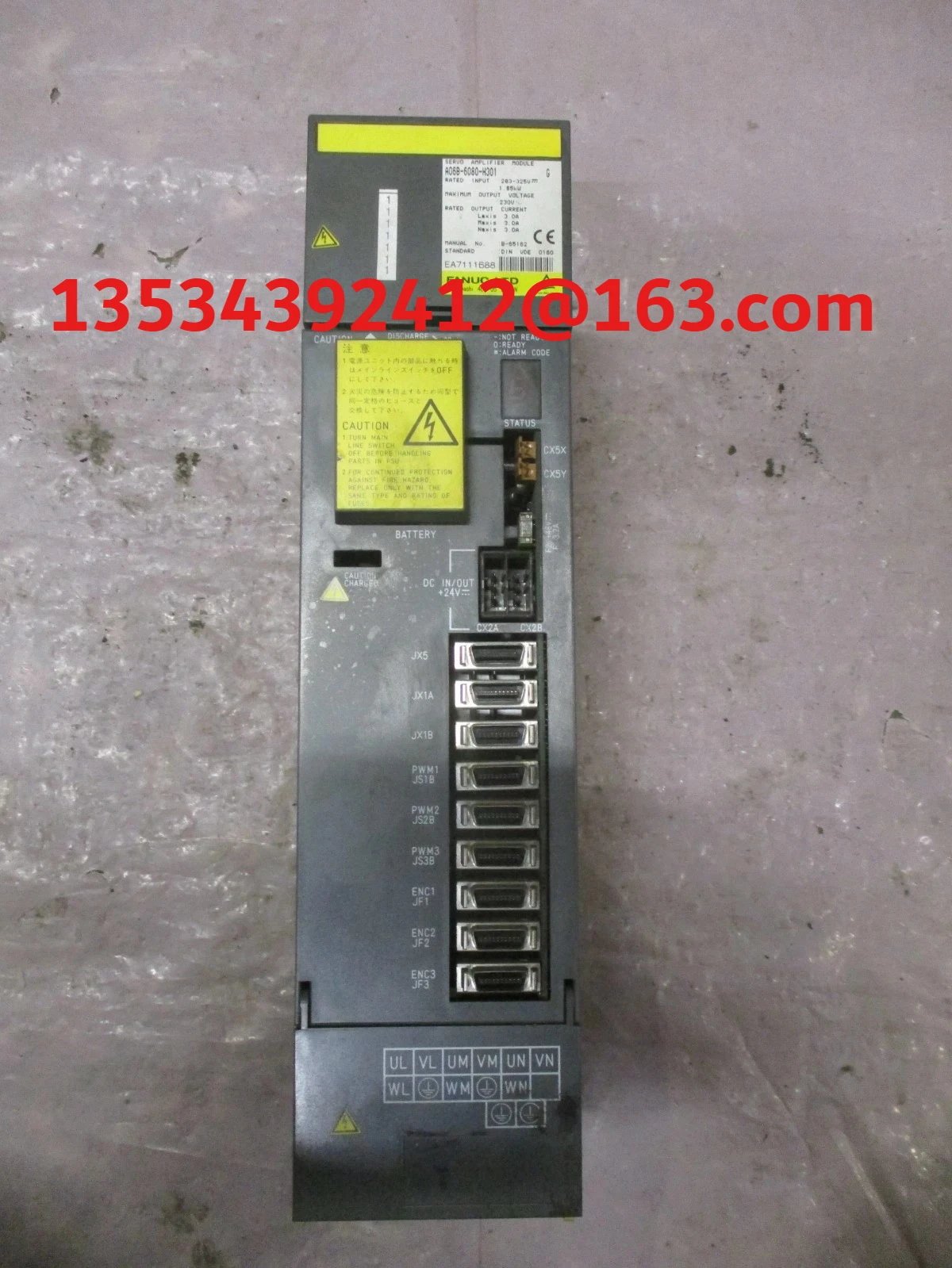 

For FANUC A06B-6080-H301 Servo Drive Servo Amplifier A06B-6080-H301