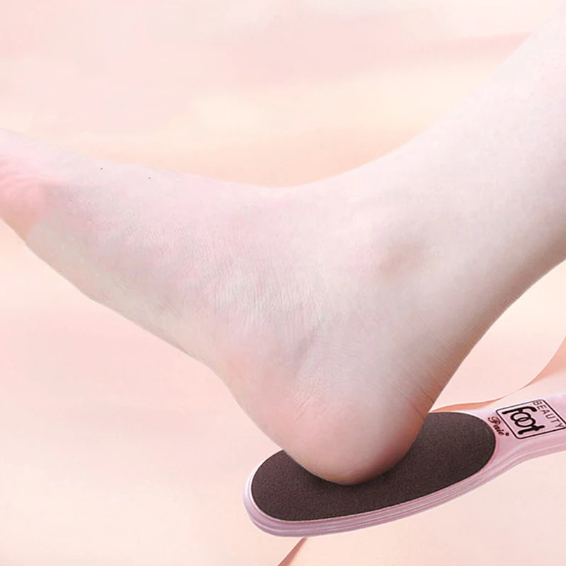 1 pc removedor de calos de calcanhar dupla face abrasivo pé esfregando placa profissional moedor de pele morta cuidados com os pés ferramenta esfoliante