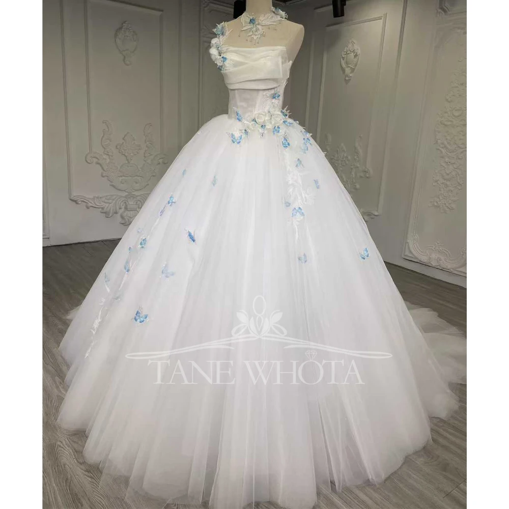 

Customizable One-Shoulder Wedding Dress Lace-Up Back Sequined Appliques 3D Flower Brautkleid Elegant Bridal Gown