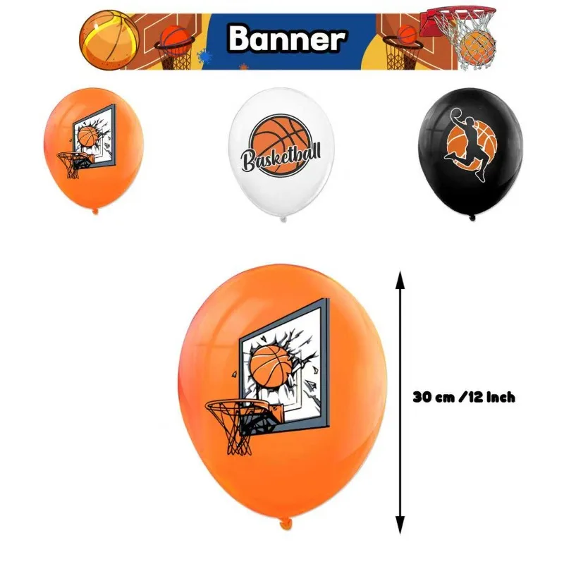 12 Stück / Set Basketball-Luftballons 12 Zoll Latex-Ballons Kinder-Party Geburtstag Festliche Dekoration – Detail 3