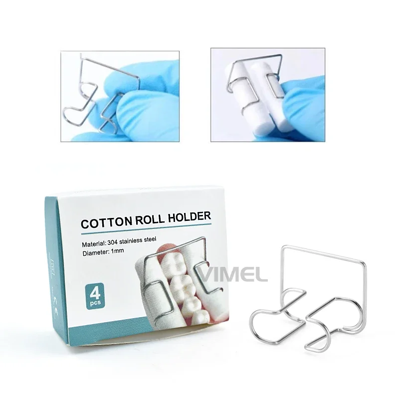 Rollo de algodón Dental, Clip de acero inoxidable, Autoclavables, portarrollos para dentistas, clínicas, suministros de laboratorio, herramientas, 4 Uds.