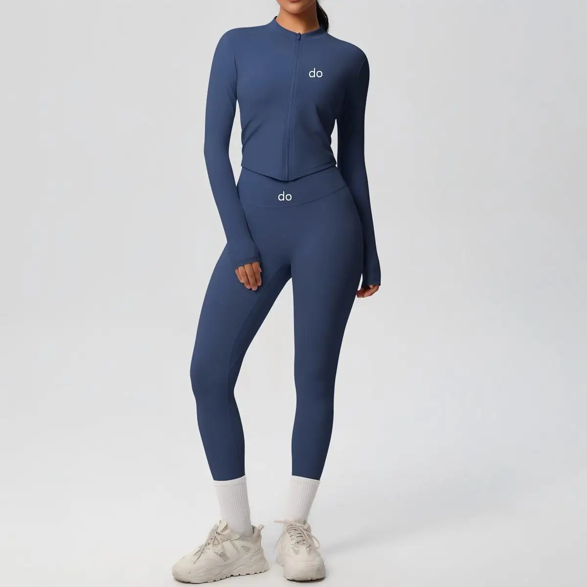 2026 Comfortable Double sided Matte Naked Outer Set - Long Sleeve Long Pants Set Tight Running Fitness Yoga Clothes Two Piece Se