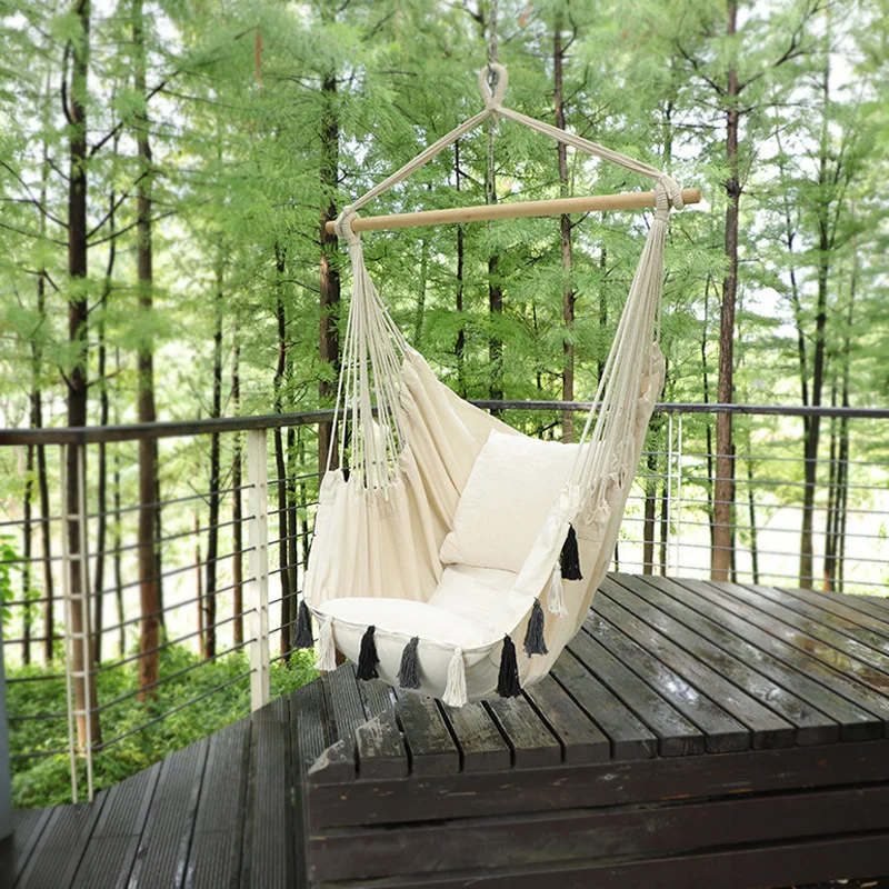

Hanging Chair Indoor Household Bedroom Single Adult Hammock Swing Student Dormitory Thickened Lazy Cushion Chair Cradle Chair