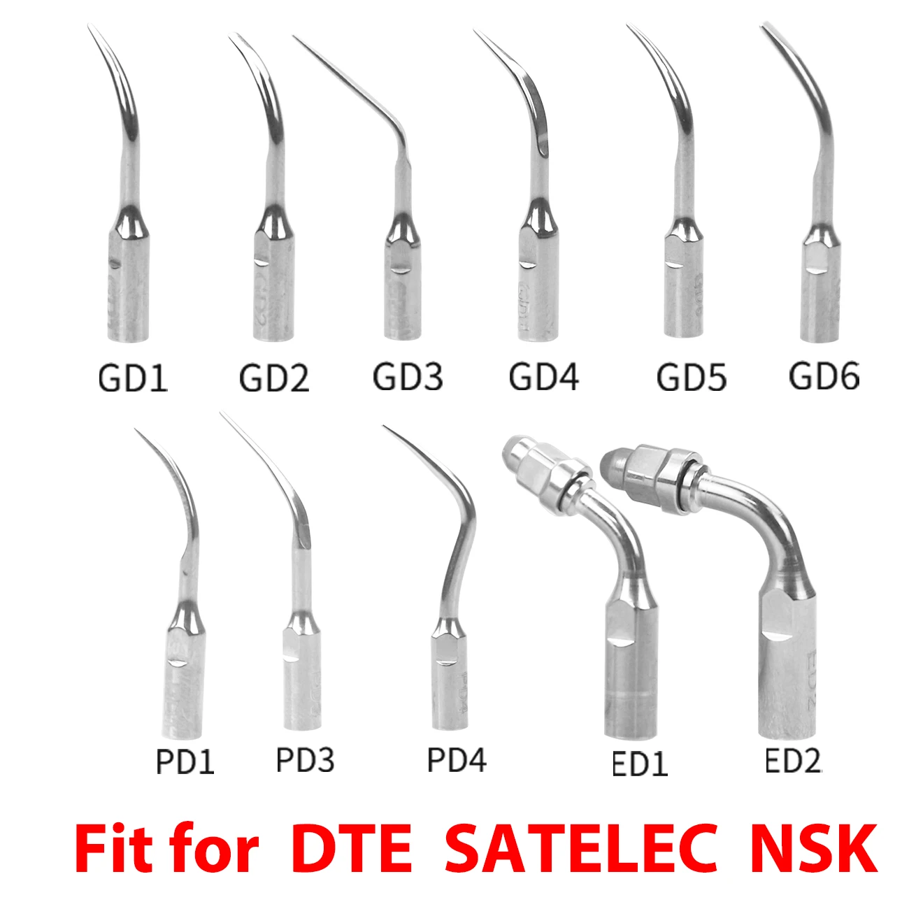 Puntas de escalador ultrasónico Dental, endodoncia, endodoncia, puntas de escalado para EMS, pájaro carpintero, DTE, SATELEC