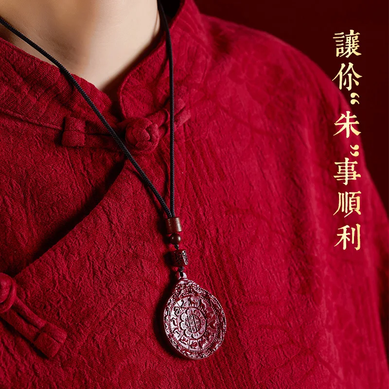 Purple Gold Sand Zodiac Pendant Necklace With Five Elements, Nine Palaces, And Eight Trigrams