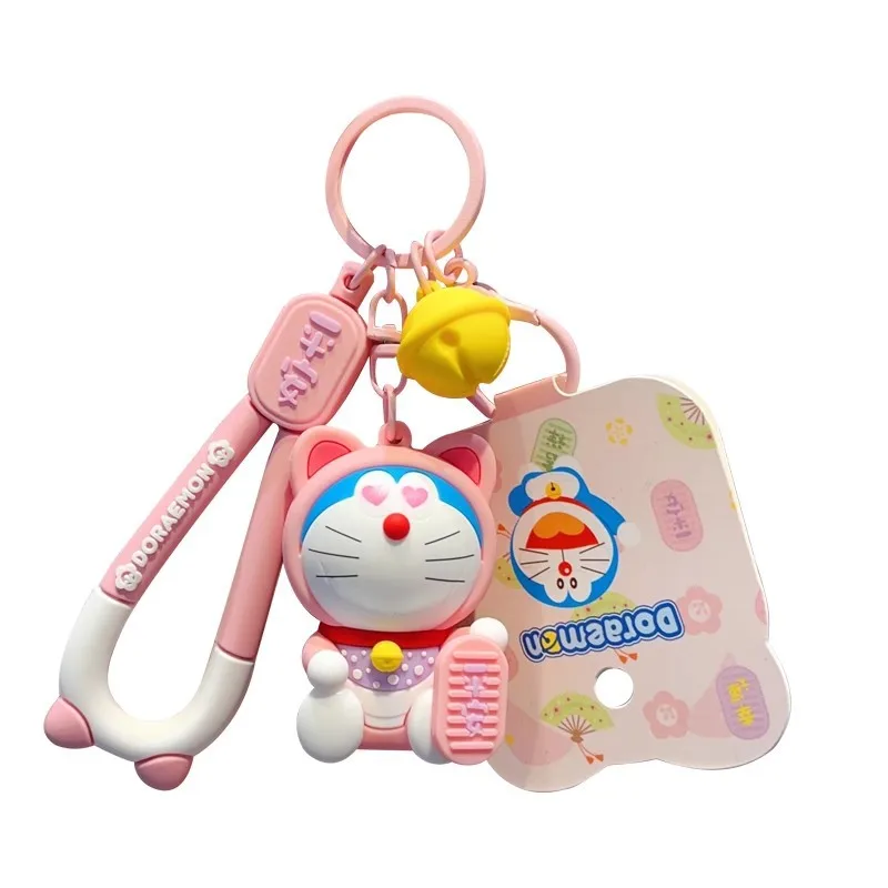 سلسلة مفاتيح أصلية من سلسلة Doraemon Lucky Cat، قلادة قطة جلجل ملونة، قلادة حقيبة دمية لطيفة #5