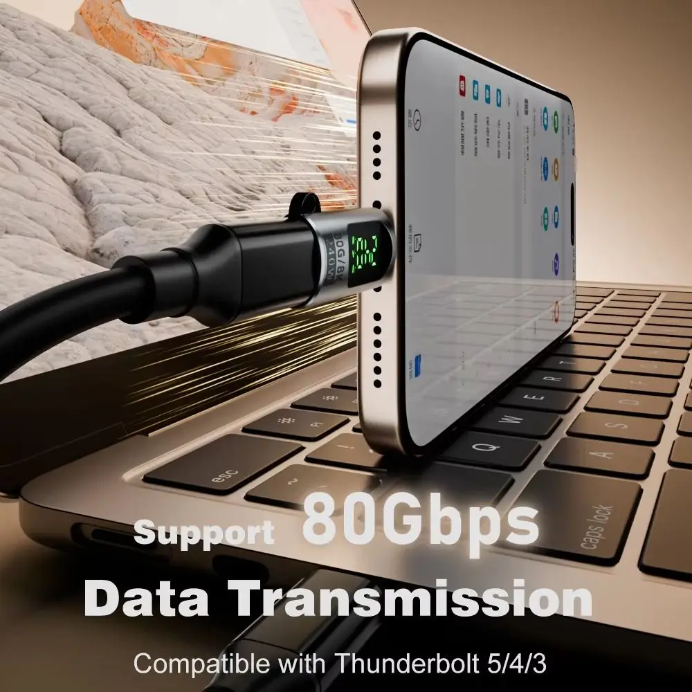 LED Display Type C OTG adapter PD240W USB Adapter Type C OTG Adapter 80GBPS Aluminum Alloy USB-C Converter Fast Charging