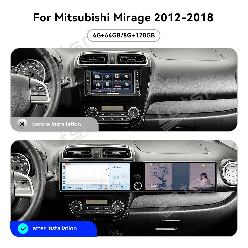 For Mitsubishi Mirage 2012-2018 12.3