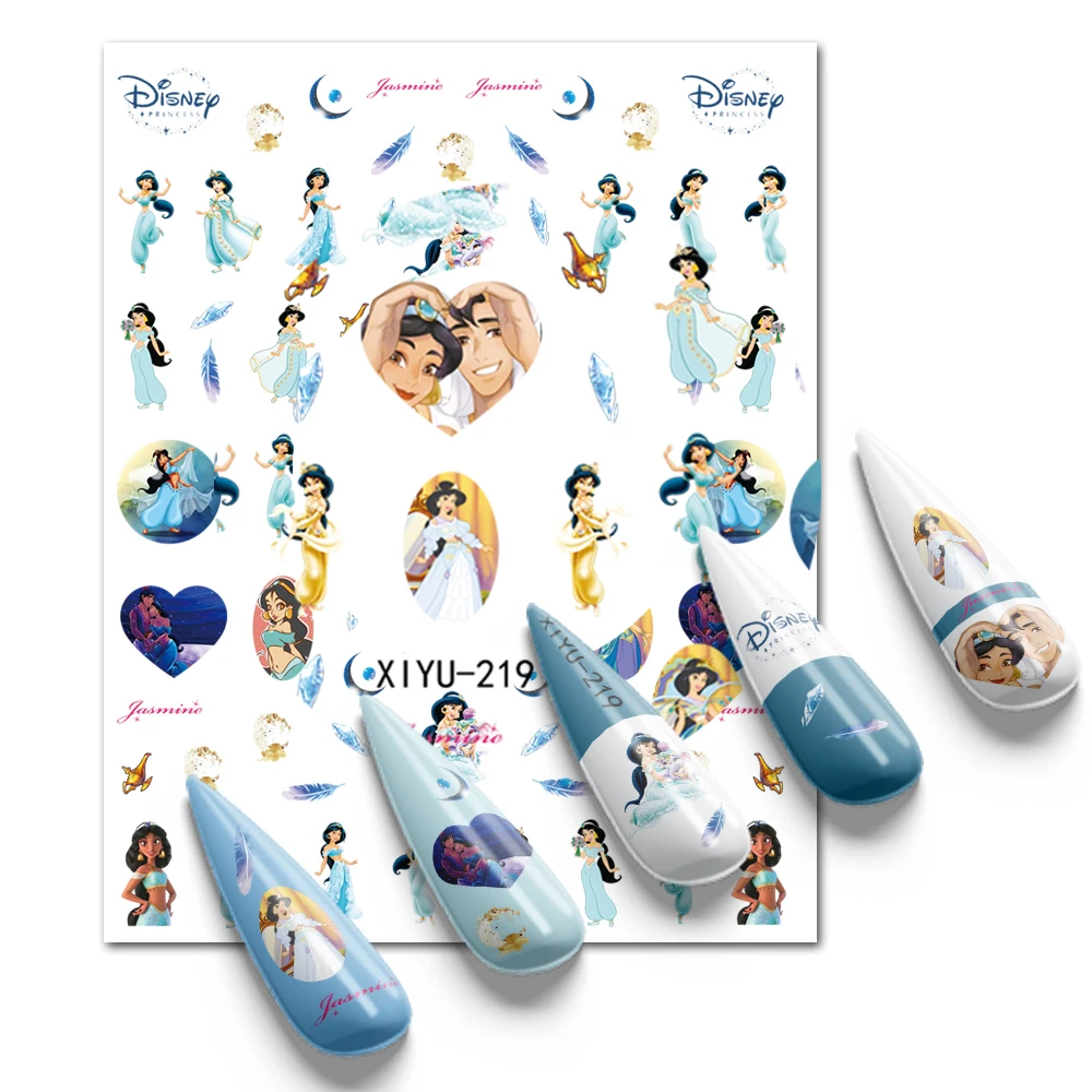 10PCS Disney Princess Cartoon Anime Nail Sticker Japanese and Winnie Mitch Minnie Nail Decoration Decal 3D Nail Art Slider XIYU